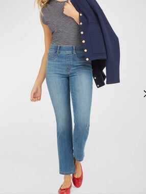 SPANX Staight Leg Tummy Control Pull-up Jeans Vintage Indigo Womens Size Med